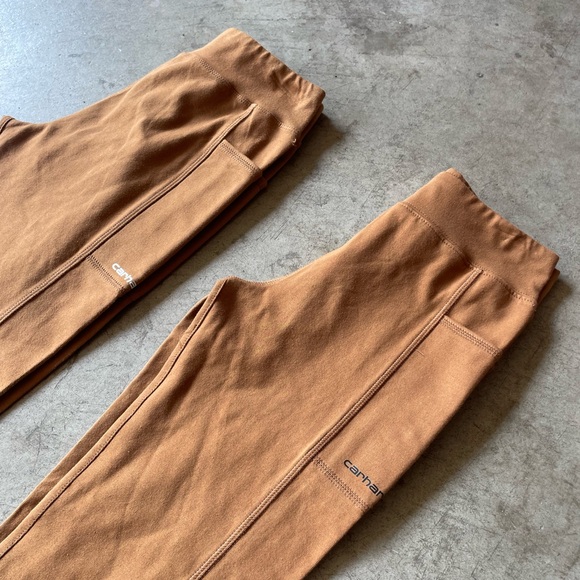 2 Carhartt Sample Skinny Tan/Brown Legging Pants With Side Pockets Size Medium - Picture 3 of 5